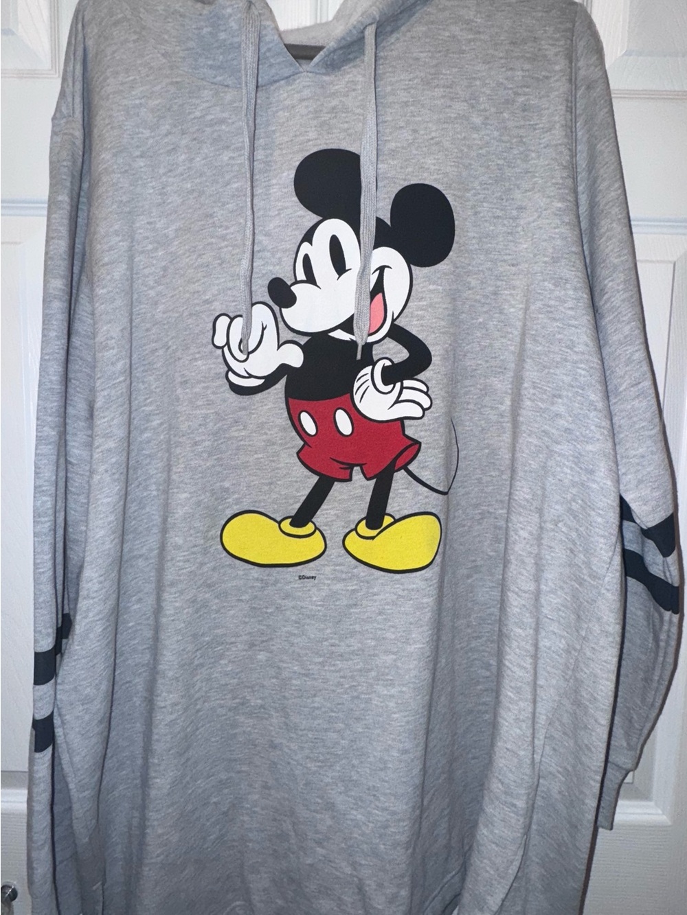 Mickey Mouse Light Gray Hoodie with Classic Print